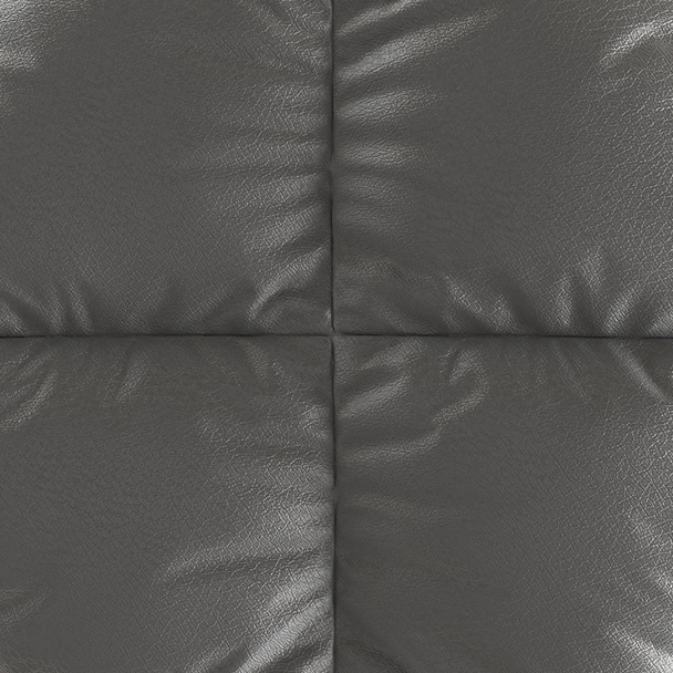 Soft background black texture panel made of leather folds. 3d rendering - Photo, Image