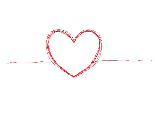 vector illustration of hand drawn heart on white background - Vector, Image