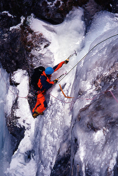 ice climbing in the mountains - Photo, Image