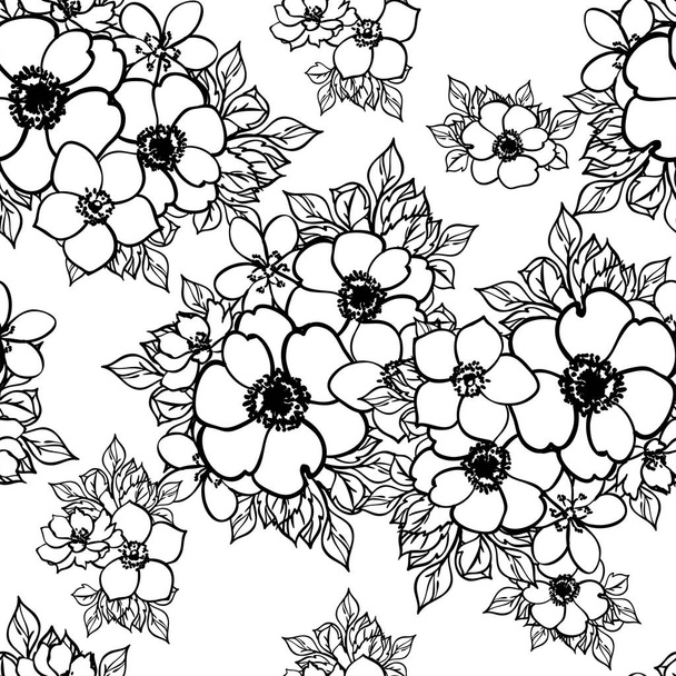 Amazing flowers blossom vector illustration - Vetor, Imagem