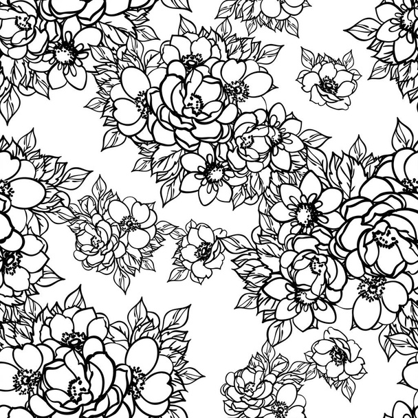 Amazing flowers blossom vector illustration - Vektör, Görsel