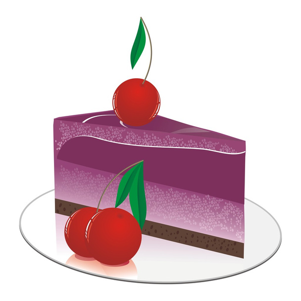 小さいフルーツ ケーキ - ベクター画像