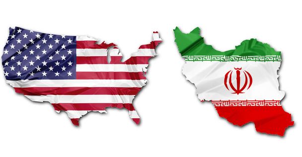Crise aux États-Unis et en Iran avec drapeaux cartographiques
 - Photo, image
