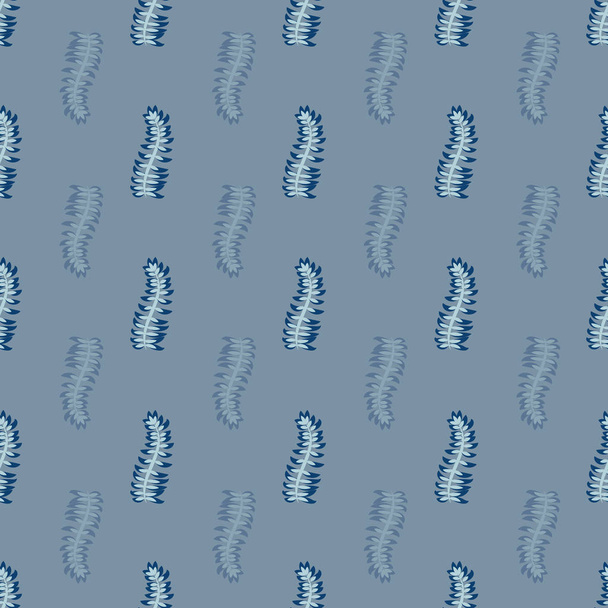 patrón de vector sin costuras con hojas azules en el diseño del conjunto
 - Vector, imagen