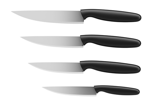 set di coltelli da cucina isolati su sfondo bianco - Foto, immagini