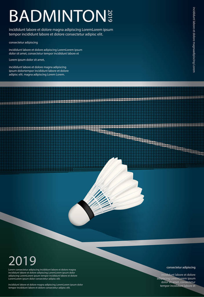 Badminton Championship Αφίσα διάνυσμα εικονογράφηση - Διάνυσμα, εικόνα