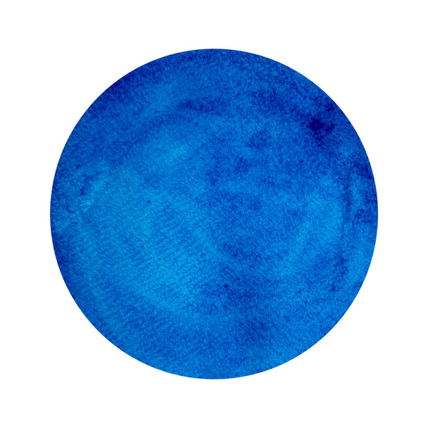 Mancha redonda azul dibujada a mano de acuarela
  - Foto, Imagen