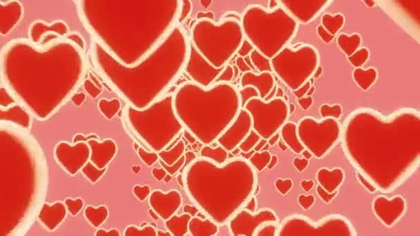 3D Infinite Loop Heart volant sur fond rose. Symboles d'amour pour les femmes heureuses, les mères, la Saint-Valentin, conception de salutation d'anniversaire
. - Séquence, vidéo