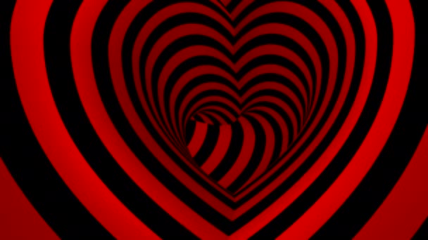 Moving Inside Heart Shaped Tunnel. Abstract background, loop, created in 4K, 3d animation - Footage, Video
