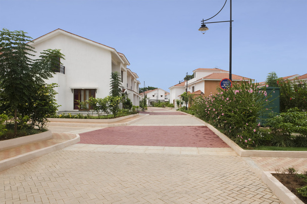 Tiled road and bungalows - Photo, Image