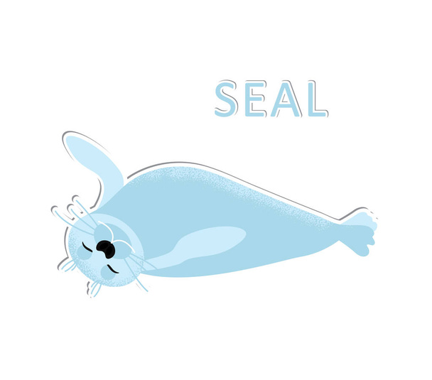 Isolated seal animal relaxing - Vector, Image