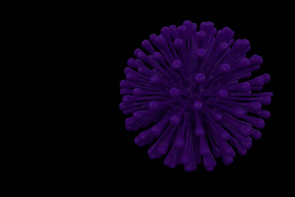 purple virus on tendrils modeled in 3D - 写真・画像
