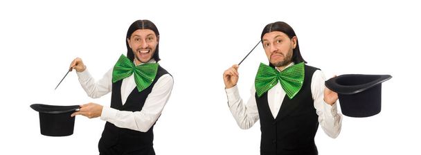Hombre con corbata verde grande en concepto divertido - Foto, Imagen
