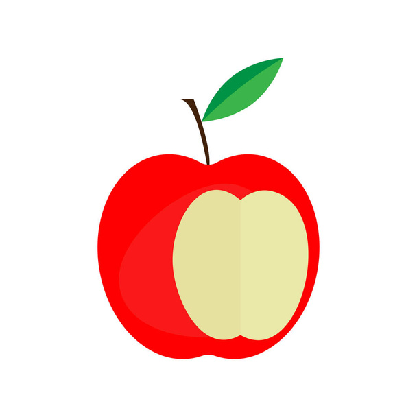 διανυσματική εικόνα δαγκωμένου μήλου σε λευκό φόντο - Διάνυσμα, εικόνα