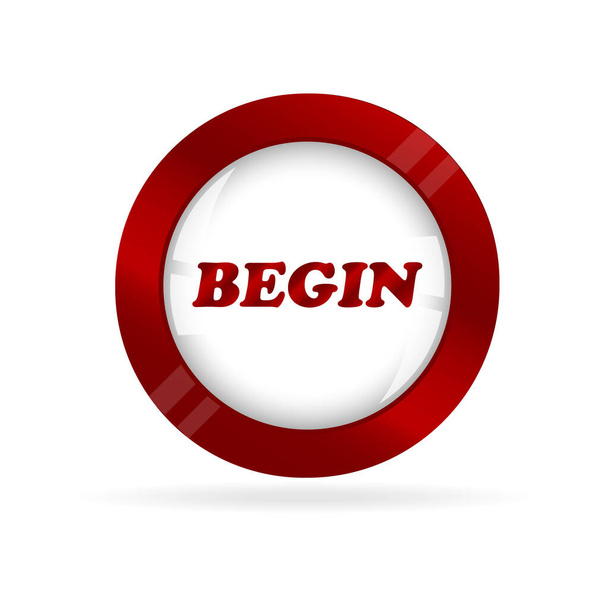 Векторная кнопка для начала работы с "begin
" - Вектор,изображение