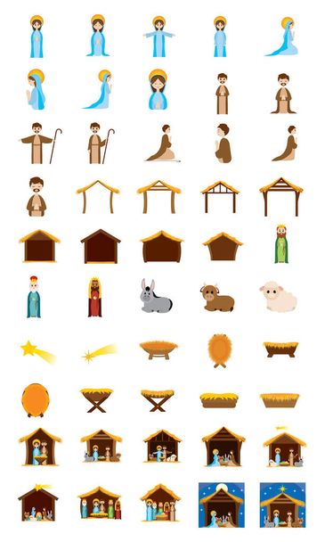 Beautiful manger icons - Vector, Image