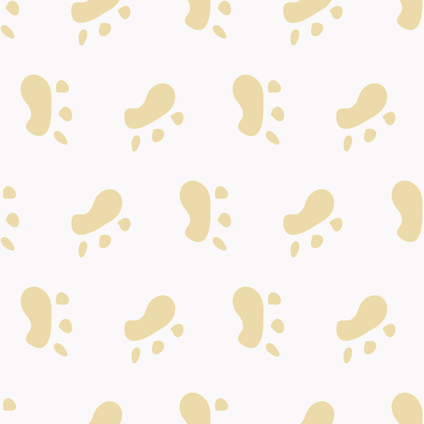 Vector seamless pattern with footprints. white background - Vector, Image