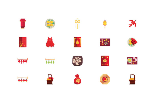 Isolated chinese icon set vector design - Vector, Image