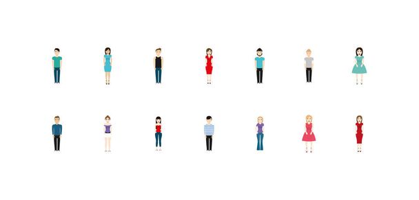 Απομονωμένες γυναίκες και άνδρες avatars διανυσματικός σχεδιασμός - Διάνυσμα, εικόνα