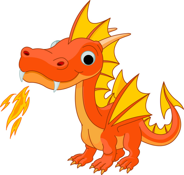 Cartoon fire dragon - Vecteur, image