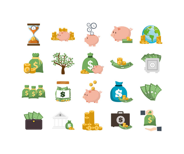 Icono de dinero aislado conjunto de diseño de vectores
 - Vector, Imagen
