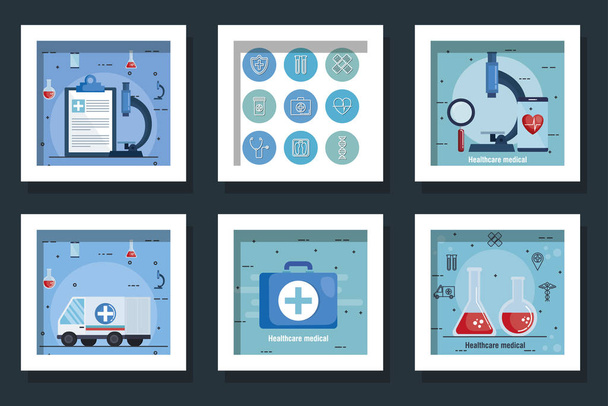 fascio di icone set medico sanitario
 - Vettoriali, immagini