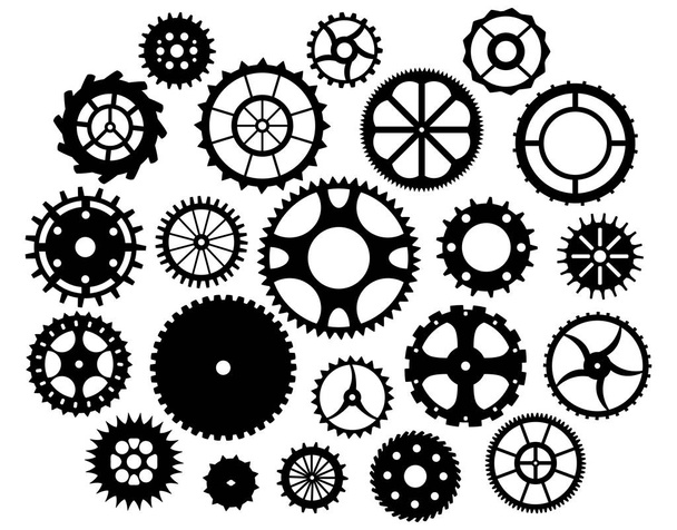 Collection of gears . Isolated design elements. Vector illustration - Vector, Image