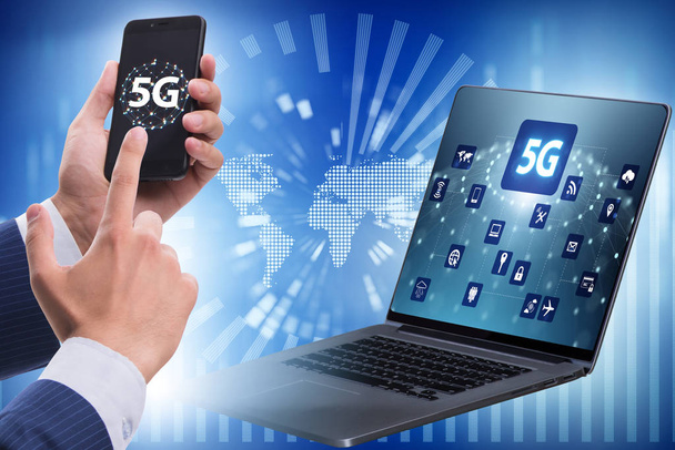 5G mobil teknoloji kavramı - yüksek internet hızı - Fotoğraf, Görsel