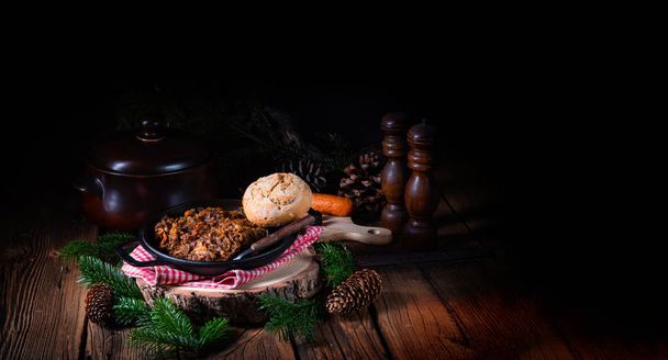 Polish bigos with sausage and dried plum - Фото, изображение