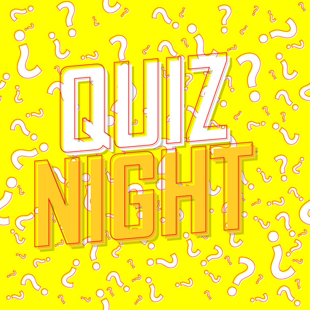 Quiz Night, poster design template, game banner, vector illustration - Vector, Image