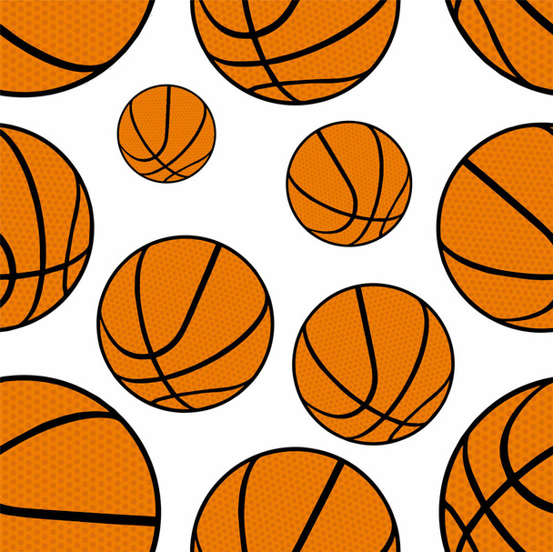 バスケットボールボールでシームレスなパターン. - ベクター画像