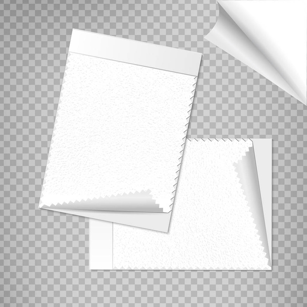 Dos muestras de moda muestras. Mockup realista vectorial con espacio de copia en blanco. Pelar la página de papel transparente. doblado de papel doblado esquina
 - Vector, Imagen
