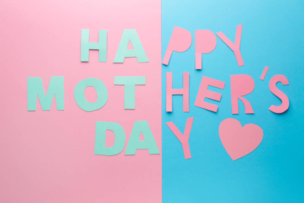 Text HAPPY MOTHER'S DAY on color background - Foto, Imagem