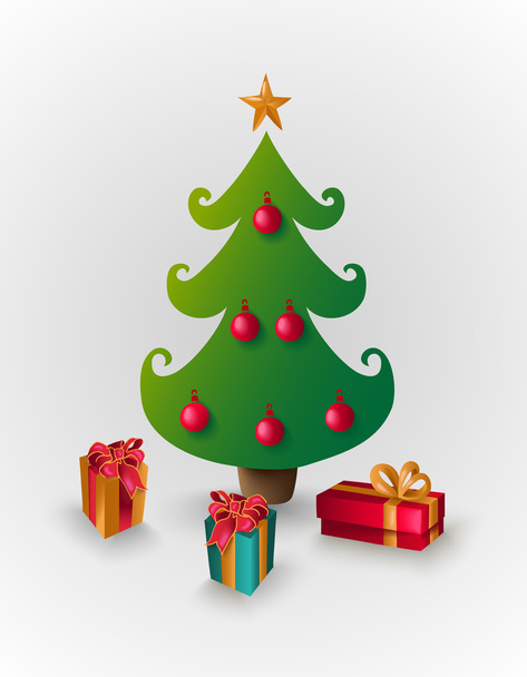 Merry christmas tree a mutatja be a eps10 fájl. - Vektor, kép