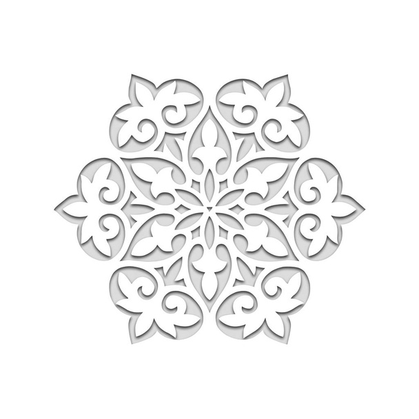 runde Blumenschmuck isoliert auf weißem Hintergrund-1 - Foto, Bild
