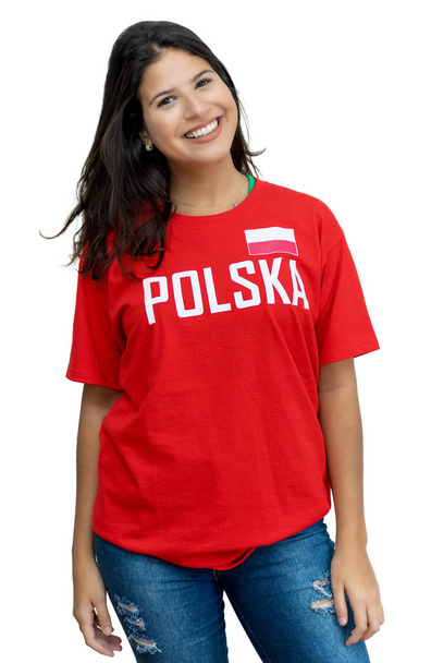 Female soccer fan from Poland - Фото, изображение