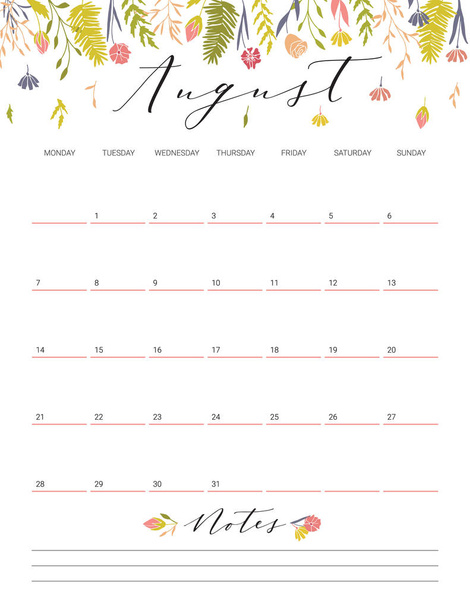 January flower calendar. - ベクター画像
