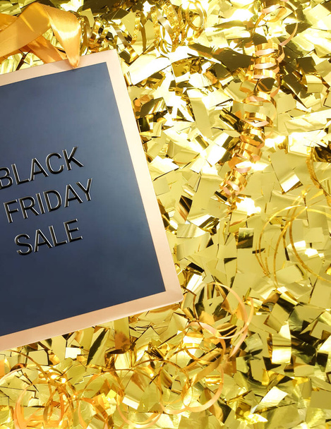 Beautiful decorative composition for Black Friday. Top view of B - Photo, Image
