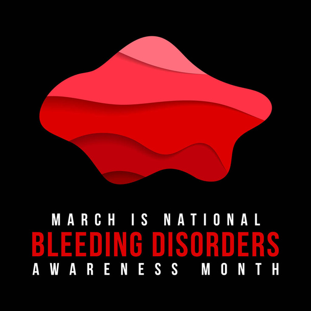 Vektor illusztráció a téma a nemzeti vérzési rendellenességek tudatosság hónapja március. - Vektor, kép