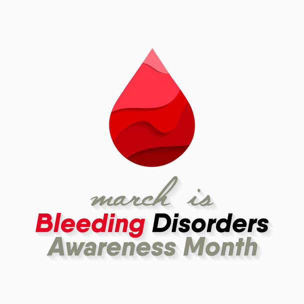 Vector illustratie over het thema van National Bleeding Disorders bewustzijn maand maart. - Vector, afbeelding