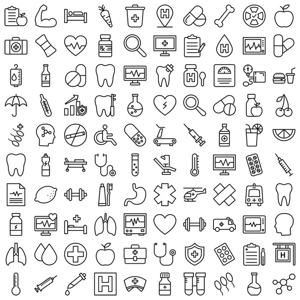 Medical and Health Vector icons Set fully editable - Vector, Imagen