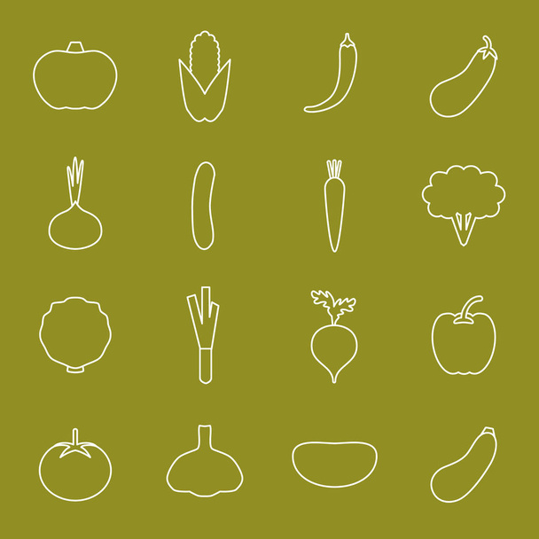 Vegetable icons. - Vector, Image