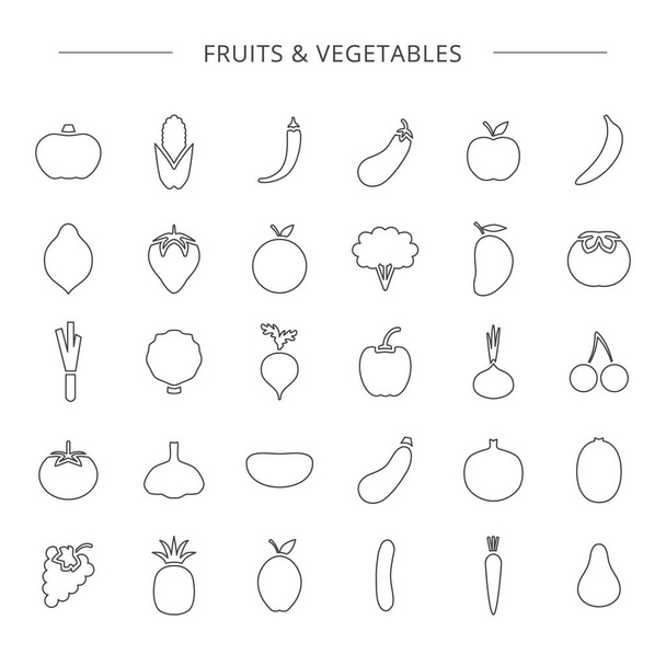 fruit, groenten. - Vector, afbeelding