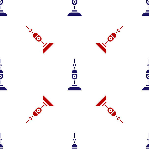 Modrá a červená ikona vysavače izolované bezešvé vzor na bílém pozadí. Vektorová ilustrace - Vektor, obrázek