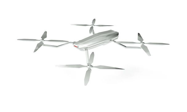 white drone 3d rendering white background - Foto, Imagem