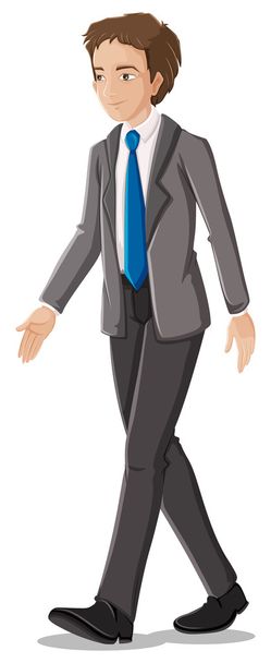 Бизнесмен в формальной одежде с голубым галстуком
 - Вектор,изображение