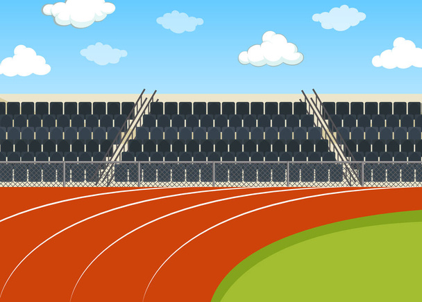 Фон сцены беговой дорожки со стадионом
 - Вектор,изображение