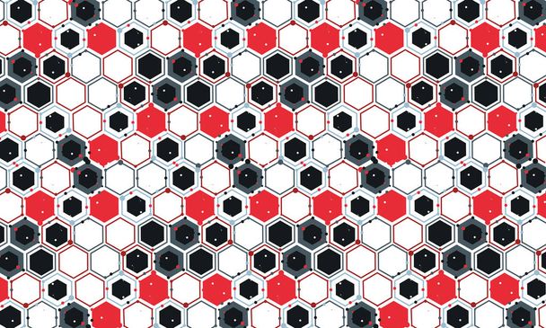abstract colorful background in hexagons of different size - Vector, Image