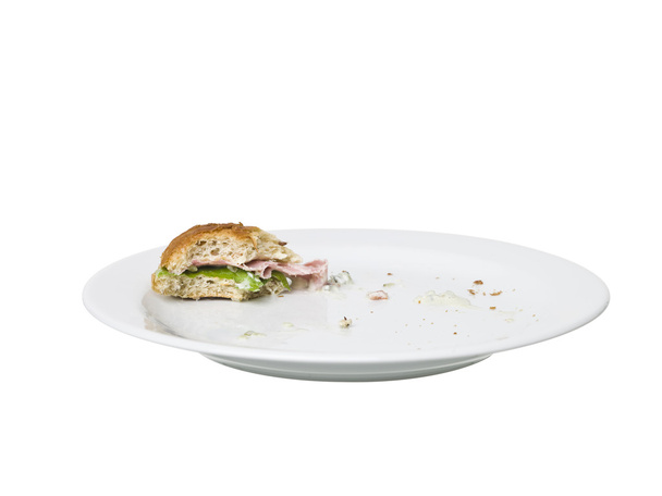 bijna gegeten sandwich - Foto, afbeelding