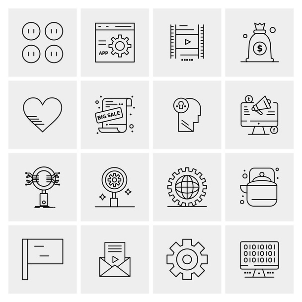 Set of 16 Universal Icons Business Vector - Вектор, зображення